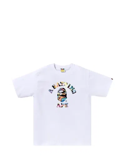 A Bathing Ape Camo College Crew-neck T-shirt In Blue