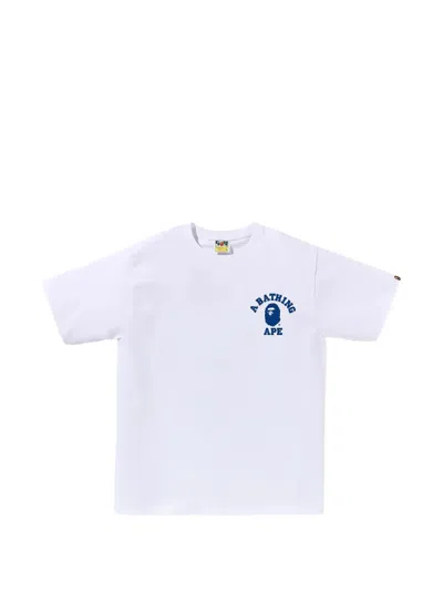 A Bathing Ape Camo Colleget-shirt In White