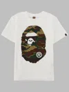 A Bathing Ape Camo Graphic Pullover Sweatshirt For Kids In White