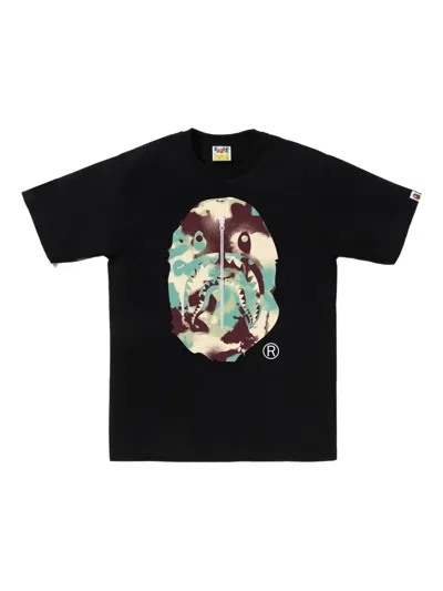 A Bathing Ape Camo-graphic T-shirt In Black