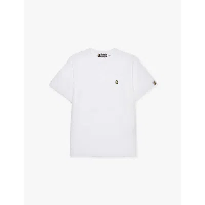 A Bathing Ape Kids' White X Green Camo Head Point Cotton-jersey T-shirt 10-13 Y