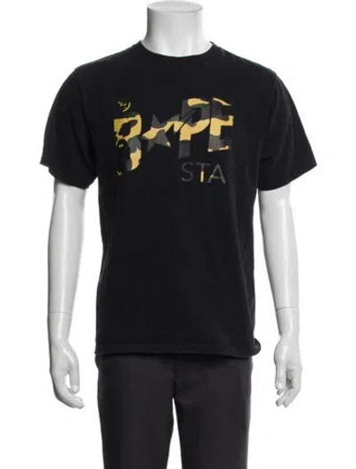 Pre-owned A Bathing Ape Camo Logo Graphic Print T-shirt In Gray