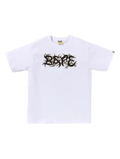 A Bathing Ape Camo Logo-print T-shirt In White