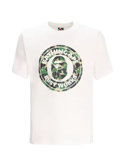 A Bathing Ape Camo Logo T-shirt In White