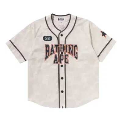 A Bathing Ape Logo-patch Camouflage-jacquard Shirt In White
