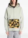 A Bathing Ape Camo-panel Shark-print Hoodie In Multi