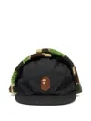 A Bathing Ape Camo-pattern Puffy Flight Baseball Caps In Black
