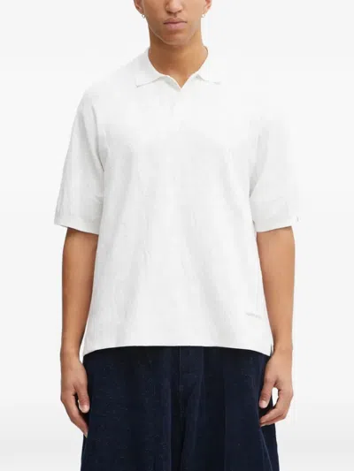 A Bathing Ape Camo Pile Jacquard Polo Shirt In White