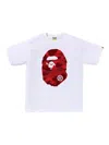 A Bathing Ape Camo-print Ape-head T-shirt In White