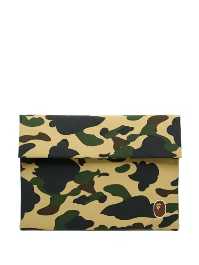 A Bathing Ape Camo-print Laptop Case (13'') In Neutral