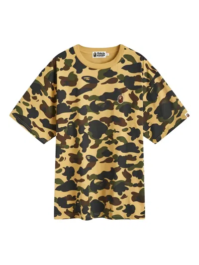 A Bathing Ape Camo-print T-shirt In Yellow