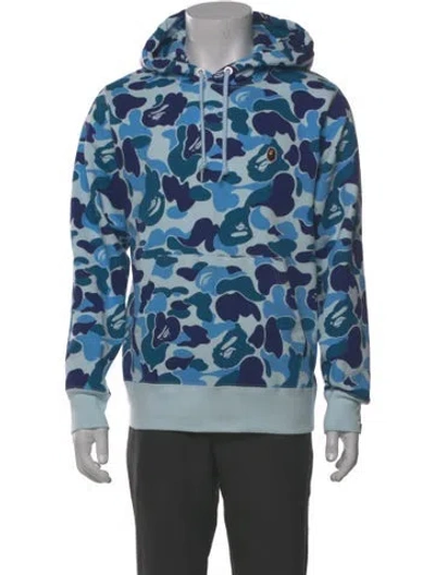 Pre-owned A Bathing Ape Camo Printed Hoodie In Blue