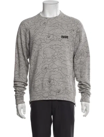 Pre-owned A Bathing Ape Camo Printed Sweatshirt In Gray