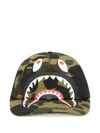 A Bathing Ape Camo Shark Mesh Cap In Neutral