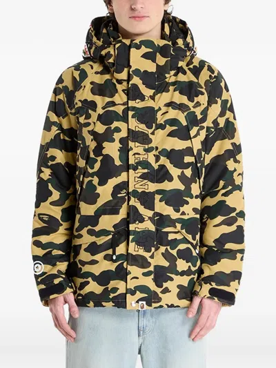 A Bathing Ape Camo Shark Snowboard Jacket In Yellow