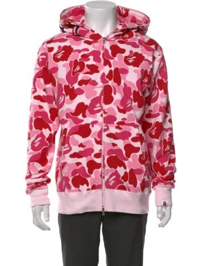 Pre-owned A Bathing Ape Camo Shark Zip Up Printed Hoodie W/ Tags In Pink