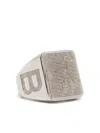 A Bathing Ape Camo Signet Ring In Silver