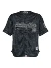 A Bathing Ape Camo Stripe Baseball Shirt In Black