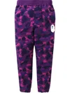 A Bathing Ape Camo Track Pants In Purple