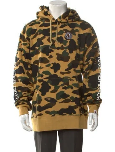 Pre-owned A Bathing Ape Camo Velcro Patch Camouflage Print Hoodie W/ Tags In Neutral