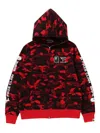 A Bathing Ape Camo Zip Hoodie In Red
