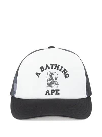 A Bathing Ape Camo-print Cap In Black