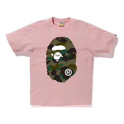 A Bathing Ape Camouflage Ape Head T-shirt 'pink'