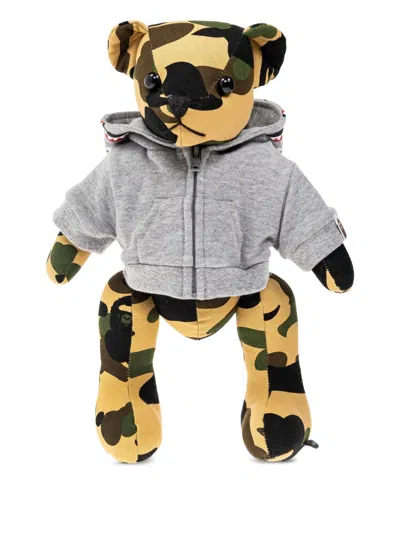 A Bathing Ape Camouflage Bear Toy In Yellow