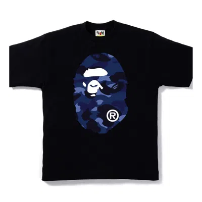 A Bathing Ape Camouflage Big Ape Head Tee 'black Blue'