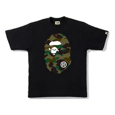 A Bathing Ape Camouflage Big Ape Head Tee 'black Green'