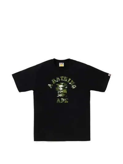 A Bathing Ape Camouflage Graphic T-shirt In Black