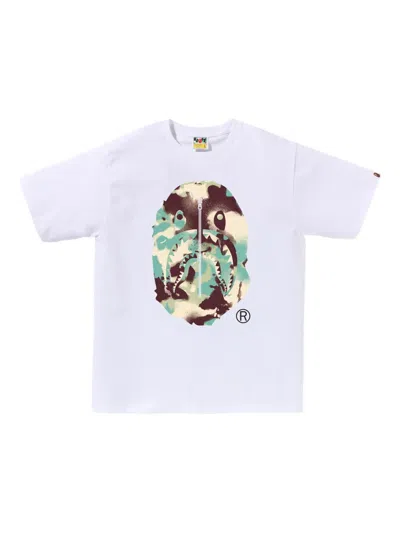 A Bathing Ape Camouflage-graphic T-shirt In White