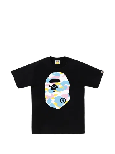 A Bathing Ape Camouflage Graphic T-shirt In Black