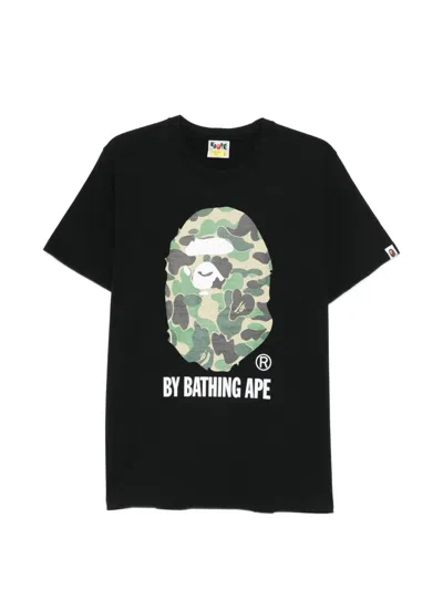 A Bathing Ape Camouflage Graphic T-shirt In Black