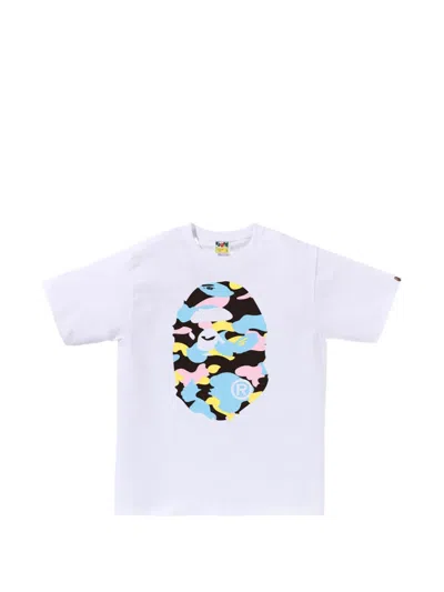 A Bathing Ape Camouflage Graphic T-shirt In White