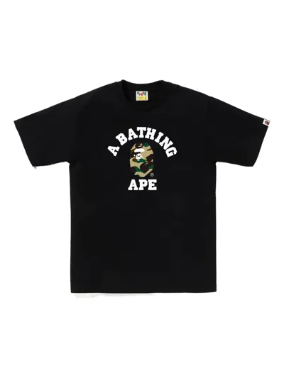 A Bathing Ape Camouflage-logo T-shirt In Black