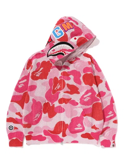 A Bathing Ape Camouflage-pattern Hoodie In Pink