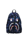 A Bathing Ape Camouflage-pattern Shark Backpack In Blue
