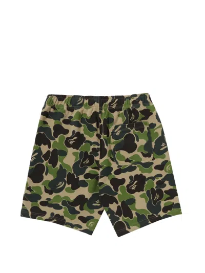 A Bathing Ape Camouflage Pattern Track Shorts In Green
