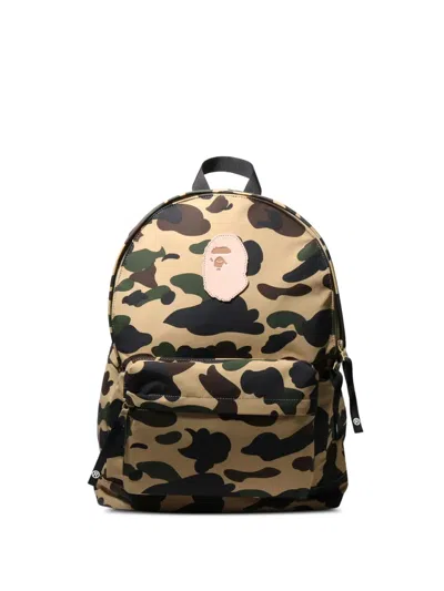 A Bathing Ape Camouflage-print Backpack In Yellow
