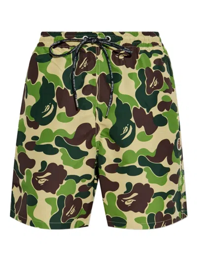 A Bathing Ape Camouflage-print Bermuda Shorts In Green