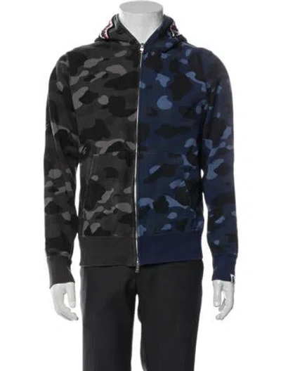 Pre-owned A Bathing Ape Camouflage Print Crew Neck Pullover In Blue