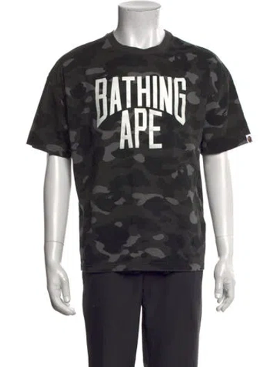 Pre-owned A Bathing Ape Camouflage Print Crew Neck T-shirt In Green