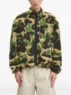 A Bathing Ape Camouflage-print Fleece Bomber Jacket In Green