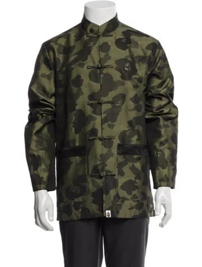 Pre-owned A Bathing Ape Camouflage Print Jacket In Green