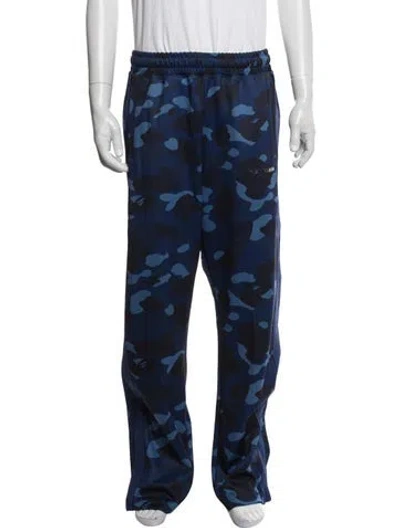Pre-owned A Bathing Ape Camouflage Print Joggers In Blue