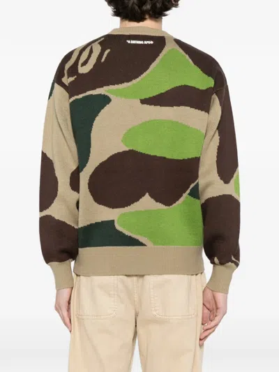A Bathing Ape Camouflage-print Jumper In Green