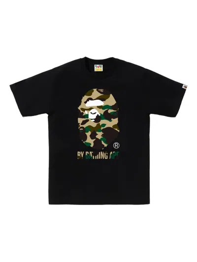 A Bathing Ape Camouflage-print Logo T-shirt In Black