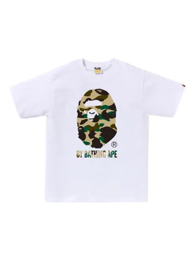 A Bathing Ape Camouflage-print Logo T-shirt In White