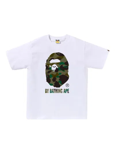 A Bathing Ape T-shirt Mit Camouflage-print In White